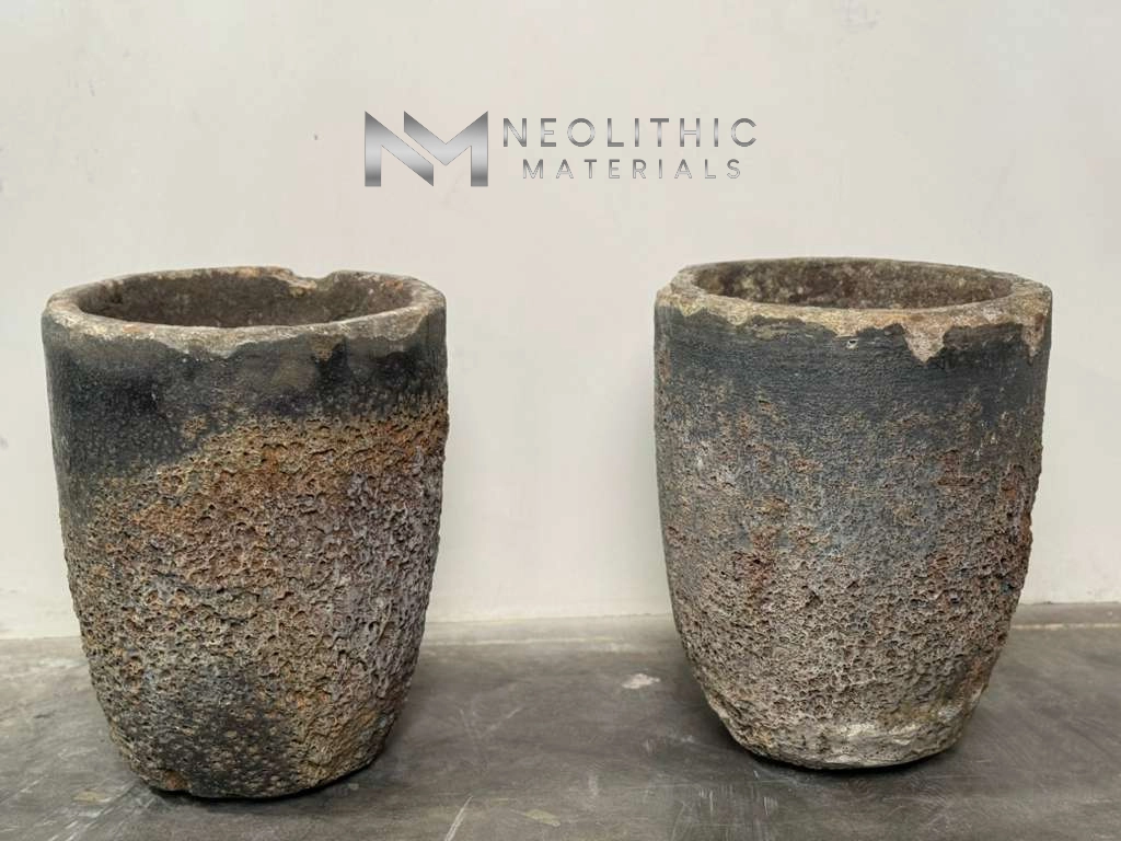 French Antique Foundry Crucibles (Pair) - Image 8